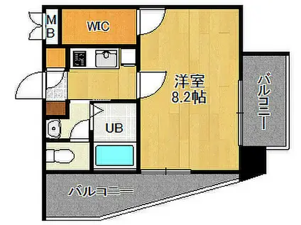 ビガーポリス133宝塚(1K/8階)の間取り写真