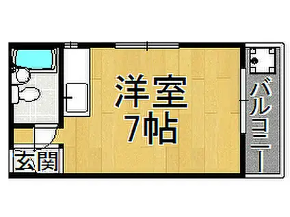阪神本線 西宮駅(ＪＲ) 徒歩19分 3階建 築32年(ワンルーム/3階)の間取り写真