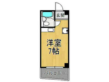 阪神本線 鳴尾・武庫川女子大前駅 徒歩4分 3階建 築46年(ワンルーム/3階)の間取り写真