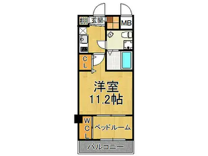 阪神本線 久寿川駅 徒歩5分 7階建 築15年(1DK/4階)の間取り写真
