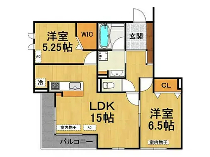 甲子園廣和レジデンス(2LDK/3階)の間取り写真
