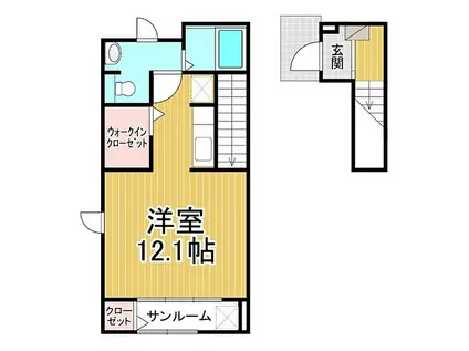 阪神本線 鳴尾・武庫川女子大前駅 徒歩9分 2階建 築9年(ワンルーム/2階)の間取り写真