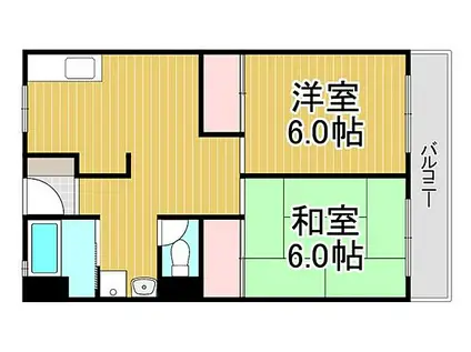大三マンション(2DK/4階)の間取り写真