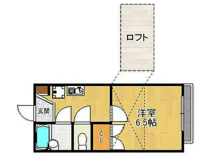 SOL北口(1K/1階)の間取り写真