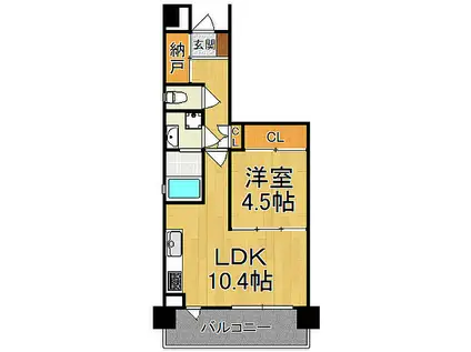 阪急西宮マンション(1LDK/13階)の間取り写真