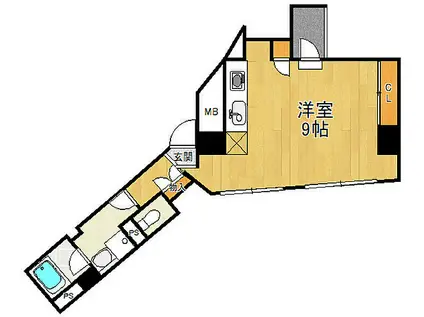 阪急神戸本線 園田駅 徒歩1分 5階建 築12年(ワンルーム/2階)の間取り写真