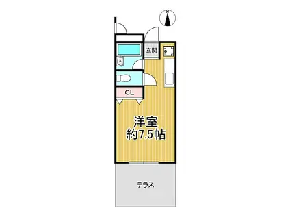 園田手良向第二マンション(ワンルーム/4階)の間取り写真