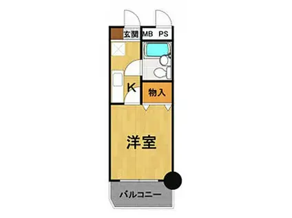 JR福知山線 塚口駅(ＪＲ) 徒歩4分 5階建 築33年(1K/2階)の間取り写真