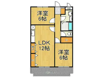 プレステージ1(2LDK/3階)の間取り写真