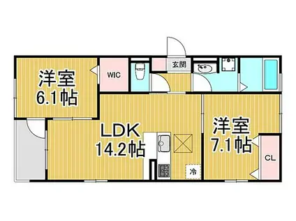 阪急神戸本線 武庫之荘駅 徒歩12分 3階建 新築(2LDK/1階)の間取り写真