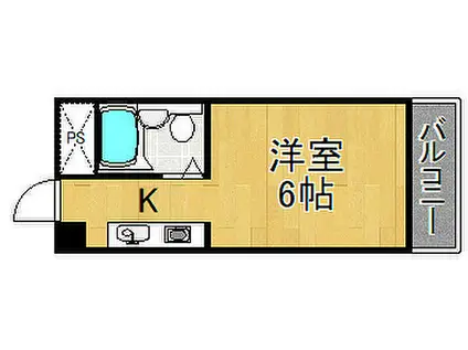プリエール名神尼崎(ワンルーム/8階)の間取り写真