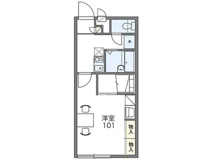 レオパレスあけぼの(1K/2階)の間取り写真