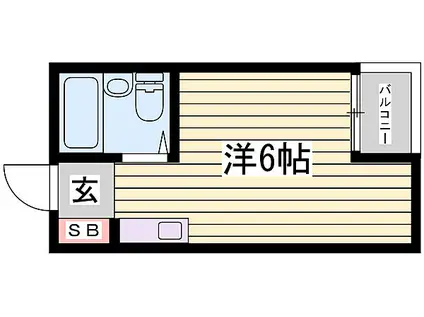 OMレジデンス姫路(ワンルーム/4階)の間取り写真