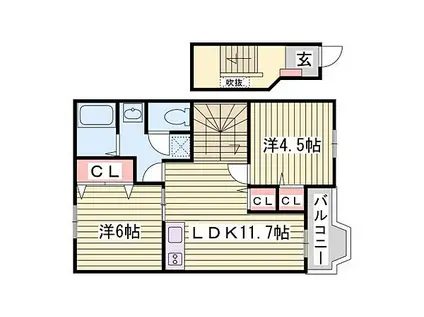 ソレイユ東山I(2LDK/2階)の間取り写真