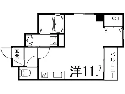 MEP総社本町(ワンルーム/4階)の間取り写真