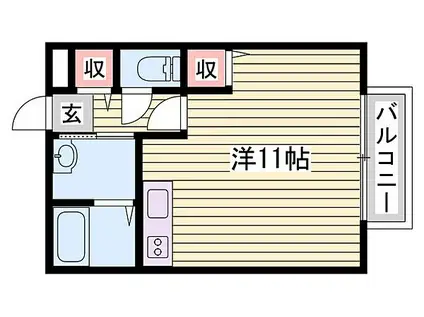コンフォートテクノI(ワンルーム/1階)の間取り写真