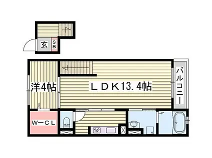 エスペランサ白鷺(1LDK/4階)の間取り写真