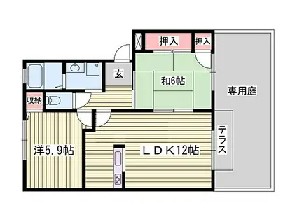 パセオカサベルデ(2LDK/2階)の間取り写真