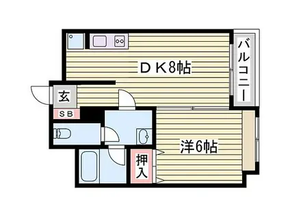 KEIマンション(1DK/3階)の間取り写真