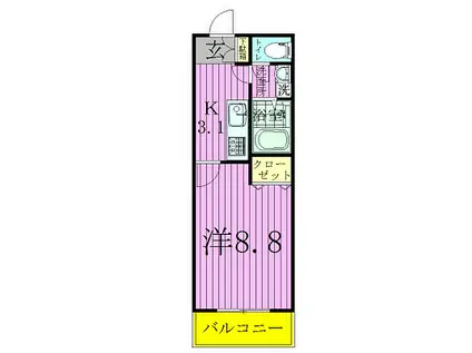 ロイヤルハイツ(1K/1階)の間取り写真