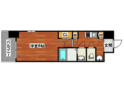 W-STYLE神戸II(1K/12階)の間取り写真