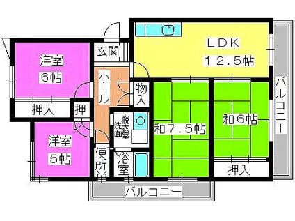 クオリティーハイツ(4LDK/4階)の間取り写真