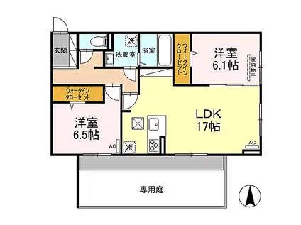 D-ROOM五十川(2LDK/1階)の間取り写真