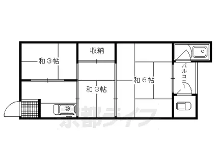 清和荘(3K/2階)の間取り写真