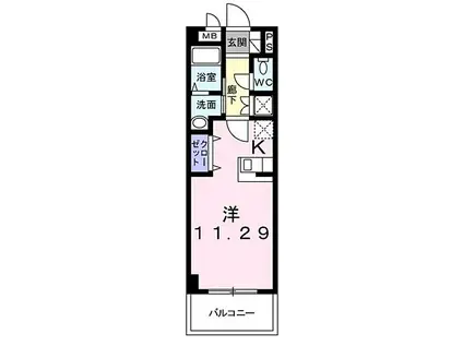 しなの鉄道 西上田駅 徒歩15分 5階建 築15年(ワンルーム/3階)の間取り写真