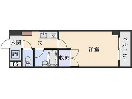 シャンテ中垣(1K/3階)の間取り写真