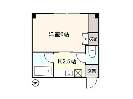 アシスト第2青森マンション(1K/2階)の間取り写真