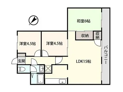 アシスト第2浜松マンション(3LDK/1階)の間取り写真