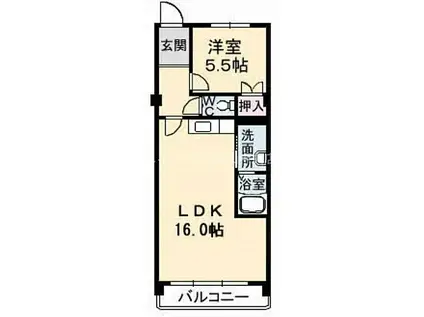 石関マンション(1LDK/3階)の間取り写真