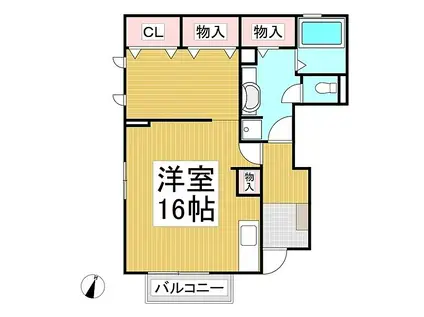 JR小海線 岩村田駅 徒歩11分 2階建 築15年(ワンルーム/1階)の間取り写真