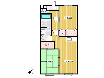 エルカーサ21(2LDK/2階)の間取り写真