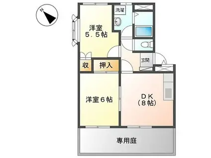 メゾン・エスポワールアラタニ(2DK/1階)の間取り写真