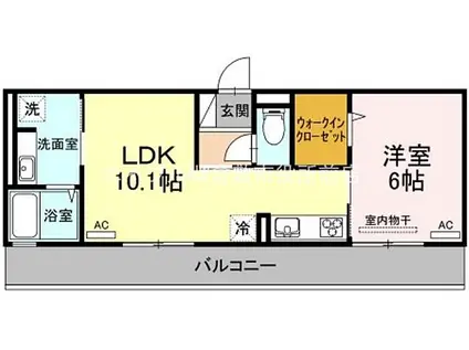 ベイ ブランシェ浜町(1LDK/2階)の間取り写真