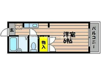 水島臨海鉄道 弥生駅 徒歩25分 2階建 築29年(1K/2階)の間取り写真