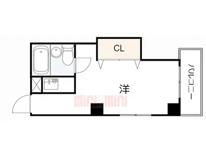 阪急神戸本線 春日野道駅(阪急) 徒歩3分 5階建 築32年(ワンルーム/4階)の間取り写真