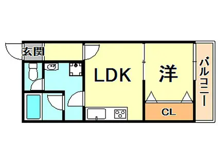 阪急神戸本線 春日野道駅(阪急) 徒歩15分 2階建 築64年(1LDK/2階)の間取り写真