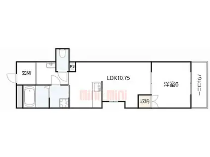 神戸市西神・山手線 長田駅(神戸電鉄) 徒歩7分 3階建 築1年(1LDK/2階)の間取り写真