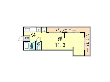 神鉄有馬線 長田駅(神戸電鉄) 徒歩5分 2階建 築58年(1DK/1階)の間取り写真
