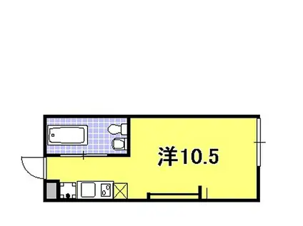 神戸市西神・山手線 新神戸駅 徒歩7分 2階建 築19年(1K/2階)の間取り写真