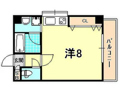 JR東海道・山陽本線 須磨海浜公園駅 徒歩5分 8階建 築25年(ワンルーム/3階)の間取り写真