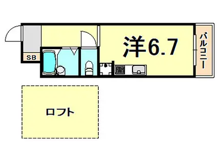 阪急神戸本線 三宮駅(神戸新交通) 徒歩12分 3階建 築11年(ワンルーム/3階)の間取り写真