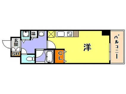 JR東海道・山陽本線 三ノ宮駅(ＪＲ) 徒歩9分 15階建 築18年(ワンルーム/9階)の間取り写真