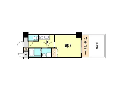 神鉄有馬線 長田駅(神戸電鉄) 徒歩3分 5階建 築20年(1K/1階)の間取り写真