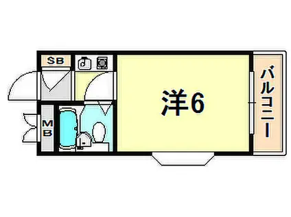JR東海道・山陽本線 須磨海浜公園駅 徒歩1分 4階建 築36年(ワンルーム/4階)の間取り写真