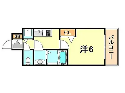 JR東海道・山陽本線 三ノ宮駅(ＪＲ) 徒歩5分 12階建 築12年(1K/5階)の間取り写真