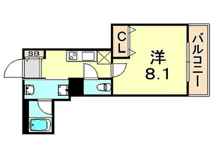 JR東海道・山陽本線 三ノ宮駅(ＪＲ) 徒歩10分 5階建 築45年(1K/4階)の間取り写真
